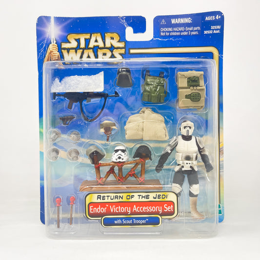 Endor Victory Accessory Set w/ Scout Trooper Deluxe - Hasbro SAGA Series 3.75" (2002)