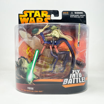 Yoda Fly Into Battle Deluxe Figure - Hasbro ROTS 2005