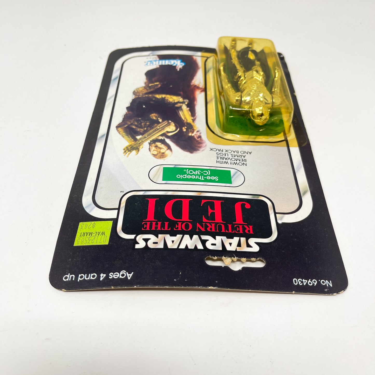 C-3PO Removable Limbs ROTJ 65B-back  - Mint on Card (Cut POP)