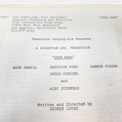 Star Wars Movie Press Kit Summer 1978 - Vintage