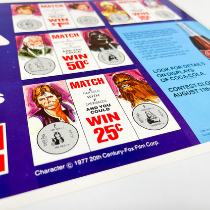Coca-Cola Canada Star Wars Store Display Poster/Counter Mat (1978)