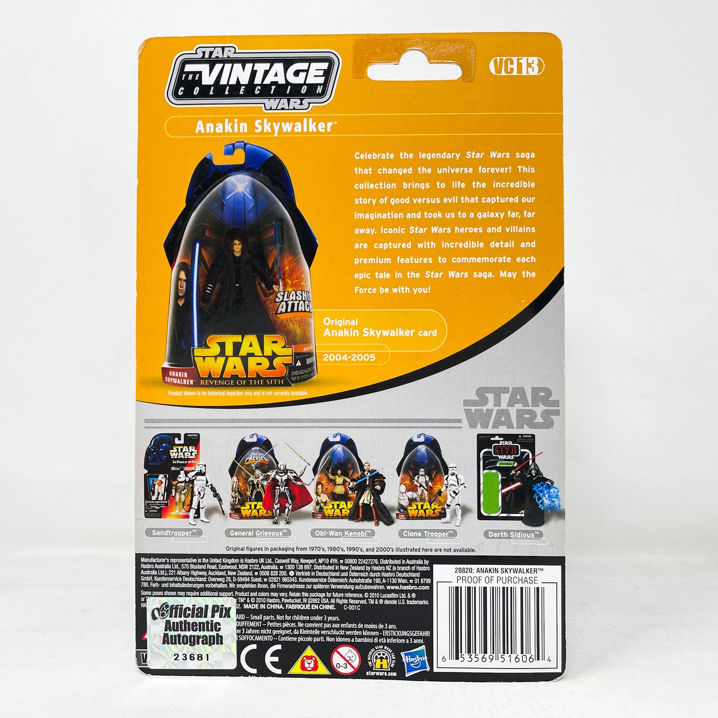 Hayden Christensen Autographed VC013 Anakin Skywalker FOIL - ROTS 2010 - Hasbro The Vintage Collection