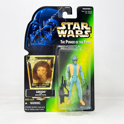 Maria De Aragon Autograph Greedo - Kenner 1996 Power of the Force (POTF2)