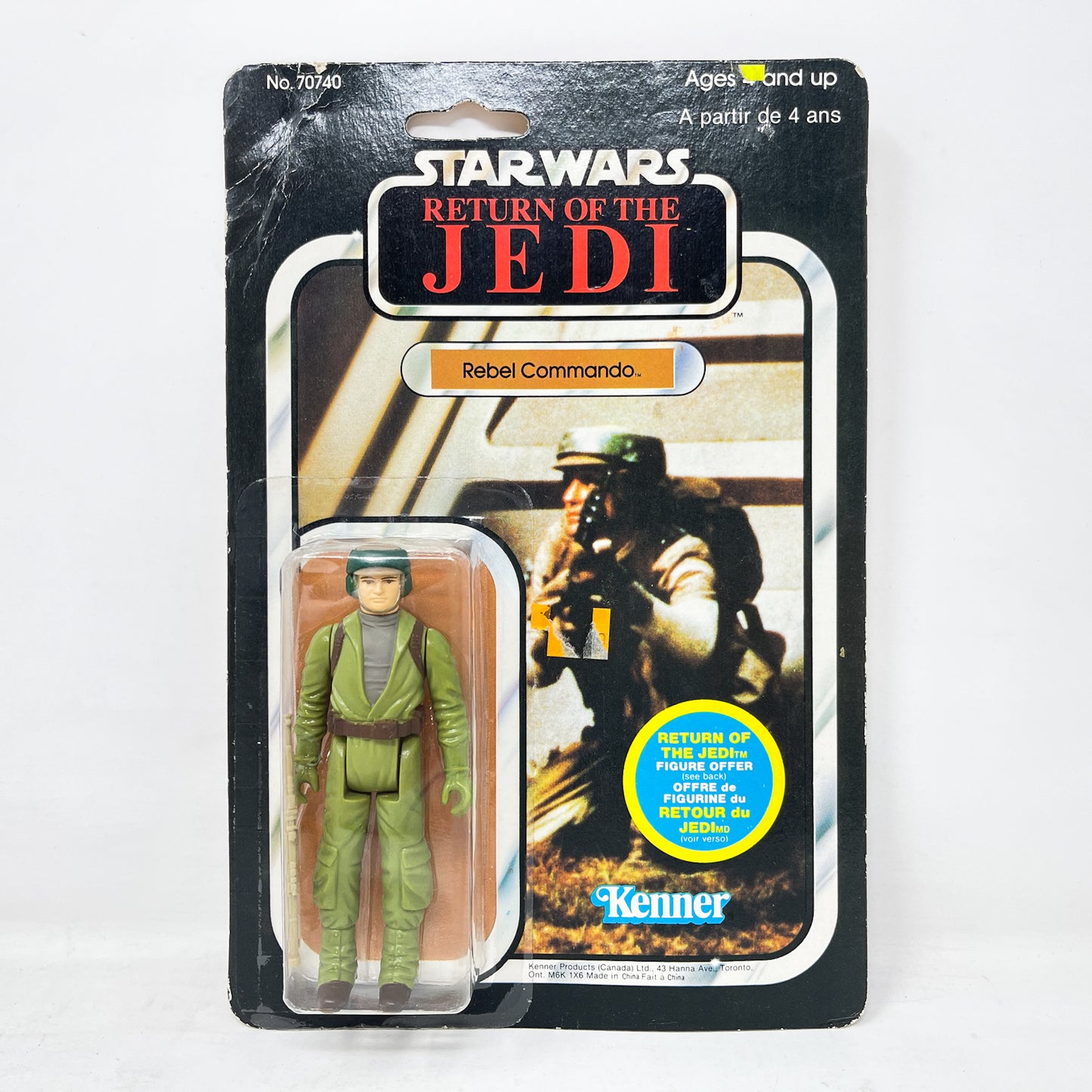 Rebel Commando ROTJ 65A Canadian Cardback - Mint on Card - Vintage Kenner 1983