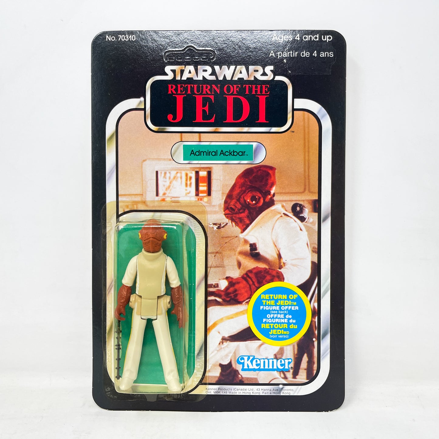 Admiral Ackbar ROTJ 65A Canadian - Mint on Card - Vintage Kenner 1983
