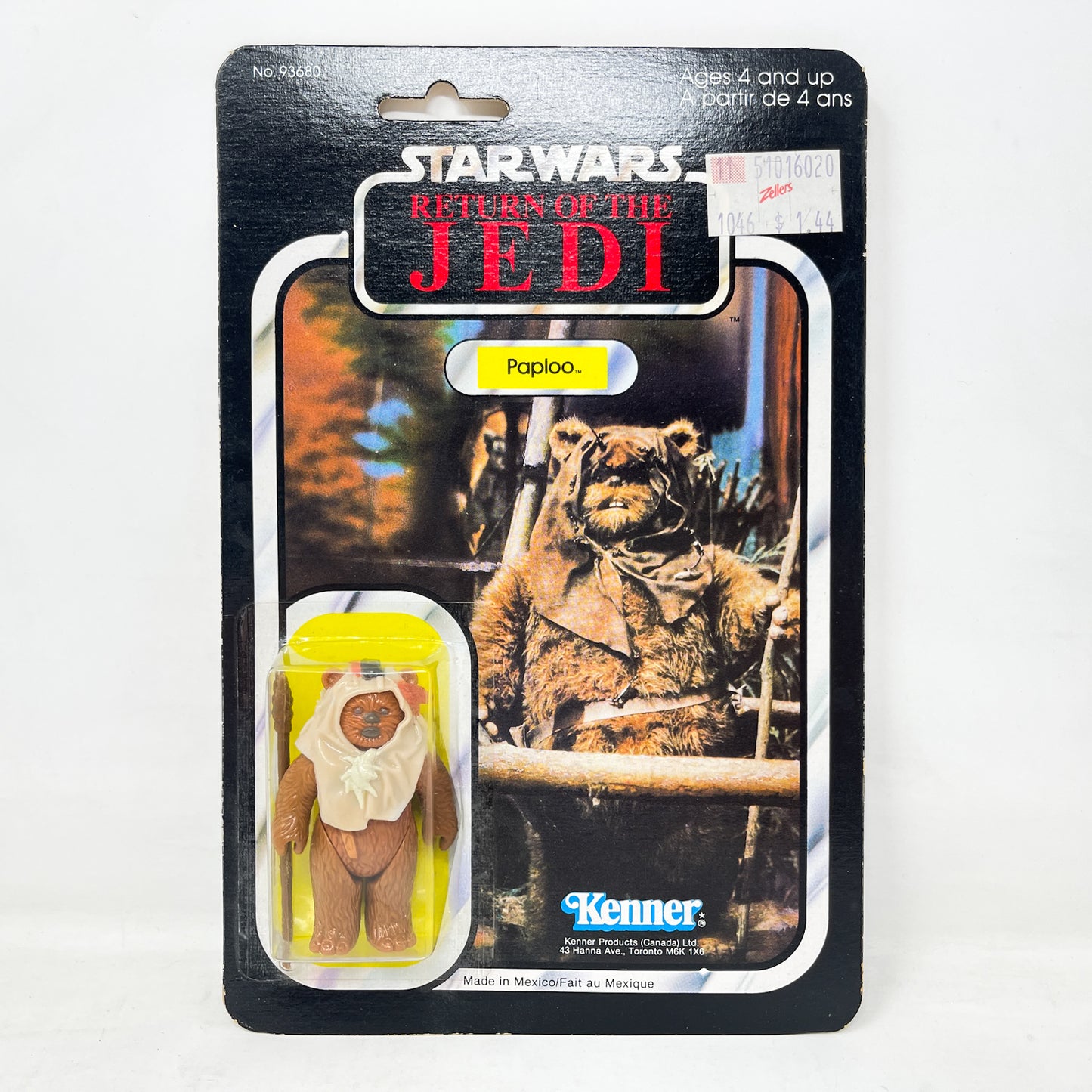 Paploo ROTJ 77-Back Canadian Cardback - Mint on Card - Vintage Kenner 1984