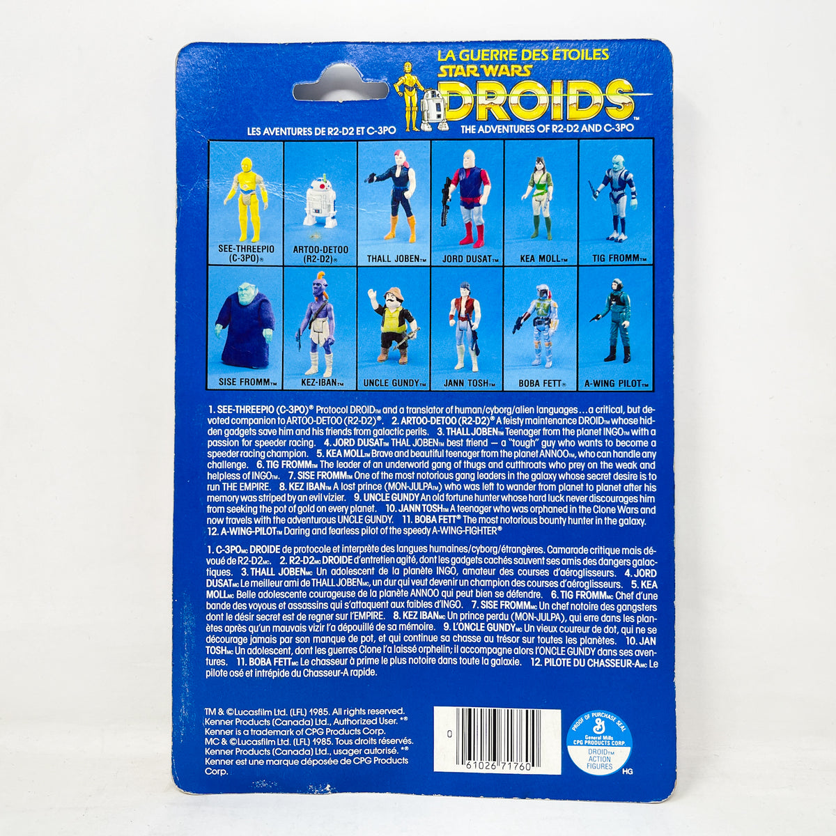 Droids Jann Tosh - Mint on Canadian Card - Vintage Kenner (1985)