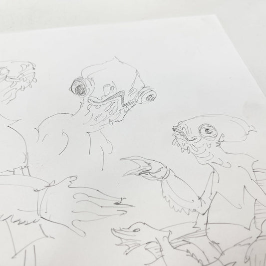 Vintage 4th Moon Toys Star Wars Pre-Production Tartakovsky Clone Wars Original Pre-Production Artwork - Mon Calamari