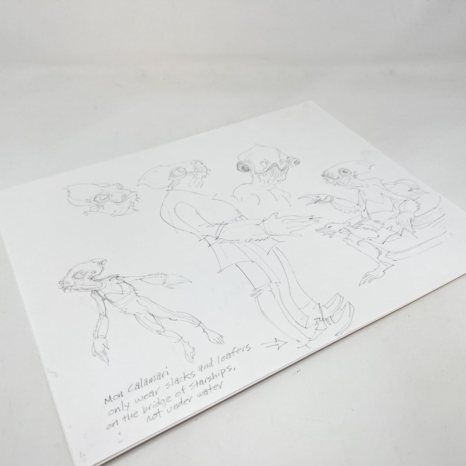 Vintage 4th Moon Toys Star Wars Pre-Production Tartakovsky Clone Wars Original Pre-Production Artwork - Mon Calamari