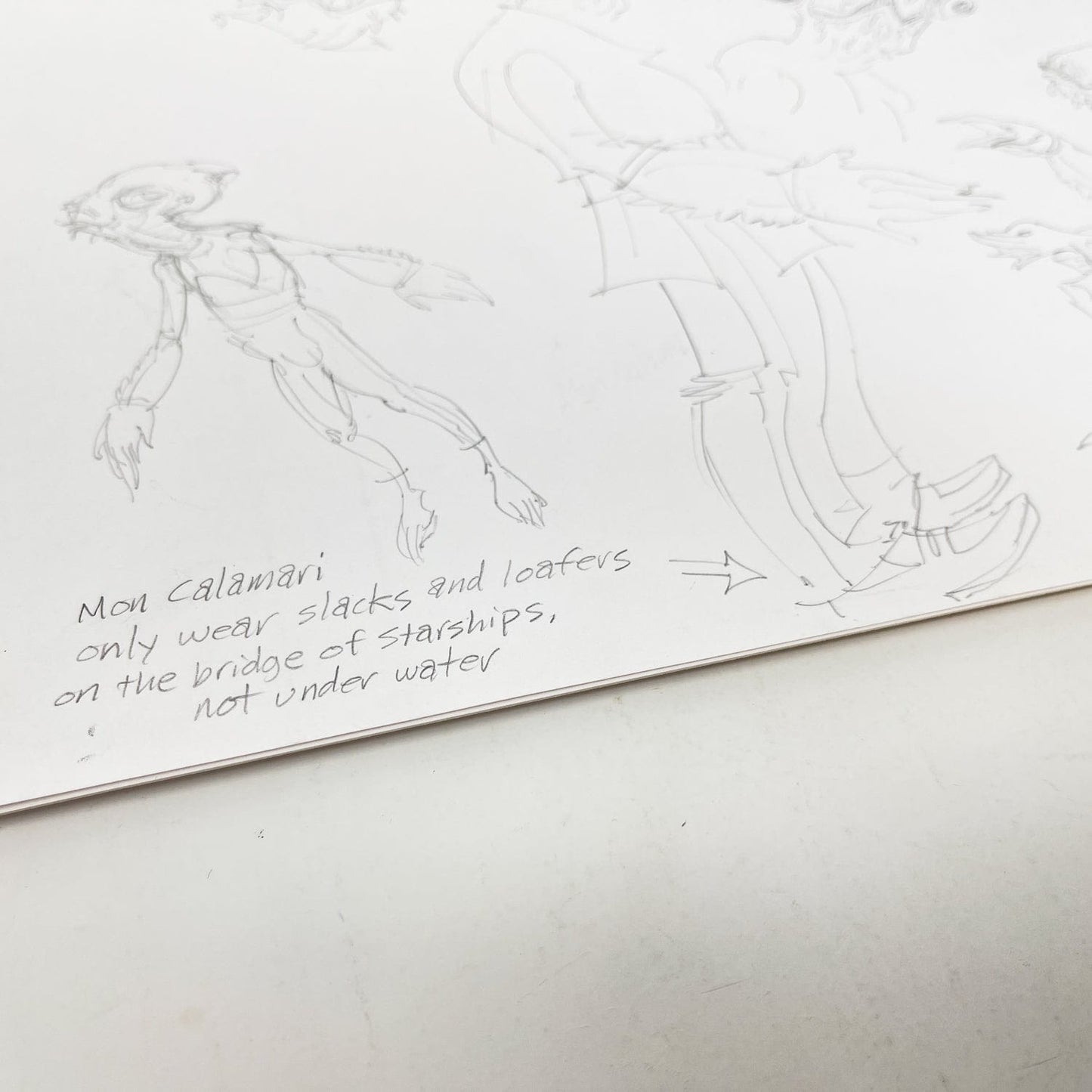 Vintage 4th Moon Toys Star Wars Pre-Production Tartakovsky Clone Wars Original Pre-Production Artwork - Mon Calamari