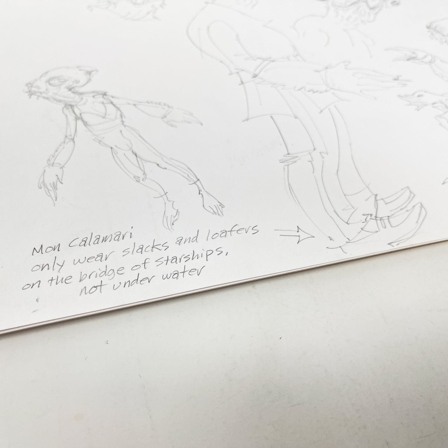 Vintage 4th Moon Toys Star Wars Pre-Production Tartakovsky Clone Wars Original Pre-Production Artwork - Mon Calamari