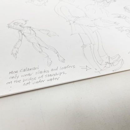 Vintage 4th Moon Toys Star Wars Pre-Production Tartakovsky Clone Wars Original Pre-Production Artwork - Mon Calamari