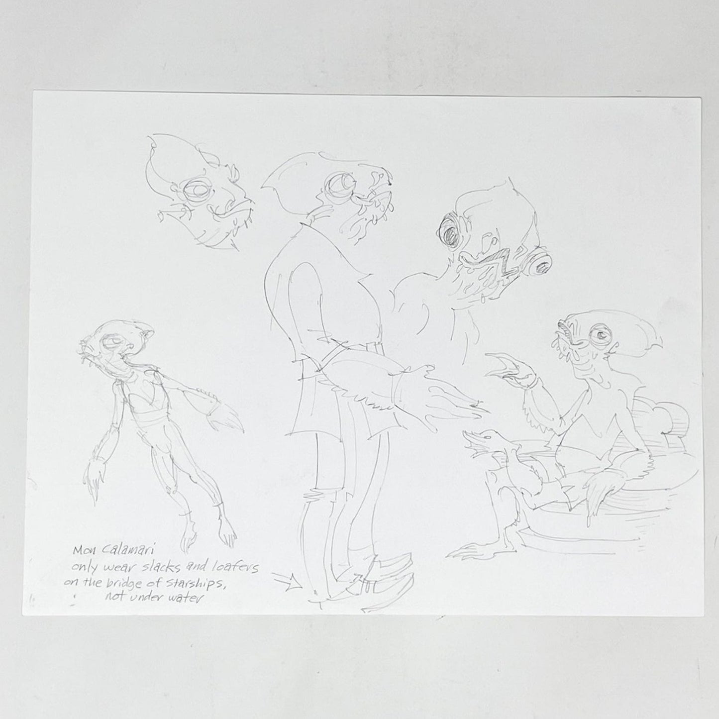 Vintage 4th Moon Toys Star Wars Pre-Production Tartakovsky Clone Wars Original Pre-Production Artwork - Mon Calamari
