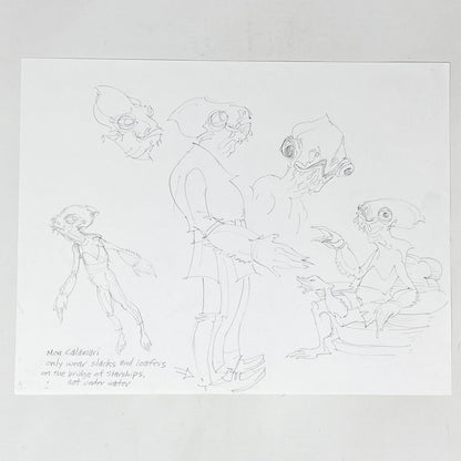 Vintage 4th Moon Toys Star Wars Pre-Production Tartakovsky Clone Wars Original Pre-Production Artwork - Mon Calamari