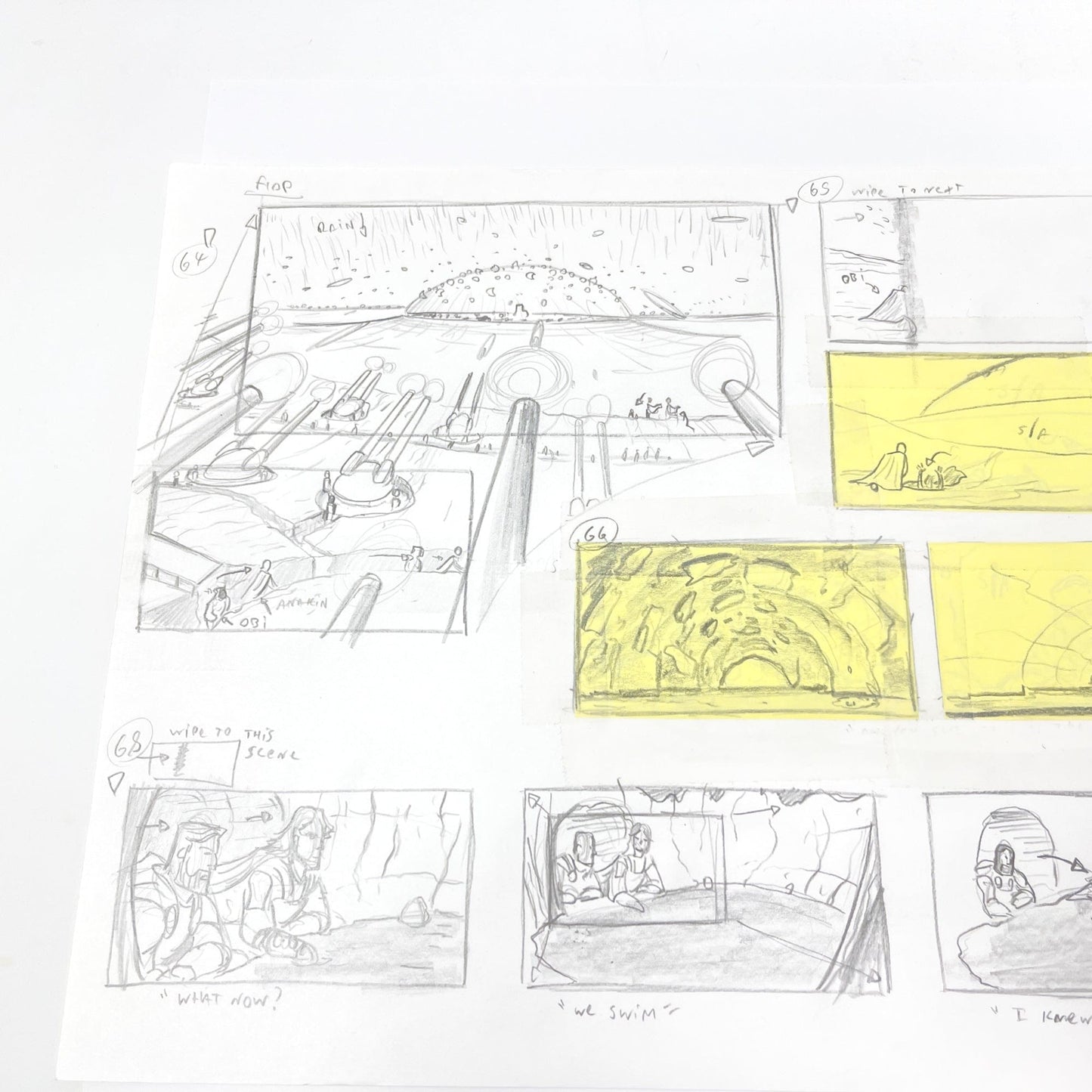 Vintage 4th Moon Toys Star Wars Pre-Production Tartakovsky Clone Wars Original Pre-Production Storyboard C