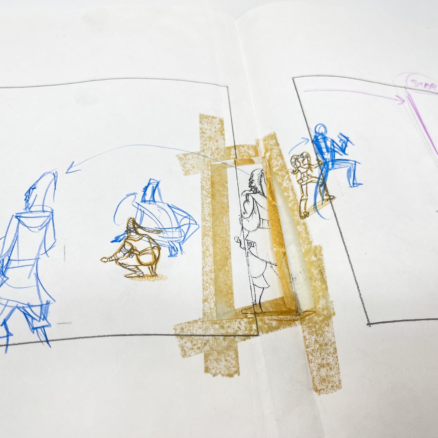 Vintage 4th Moon Toys Star Wars Pre-Production Tartakovsky Clone Wars Original Pre-Production Storyboard J