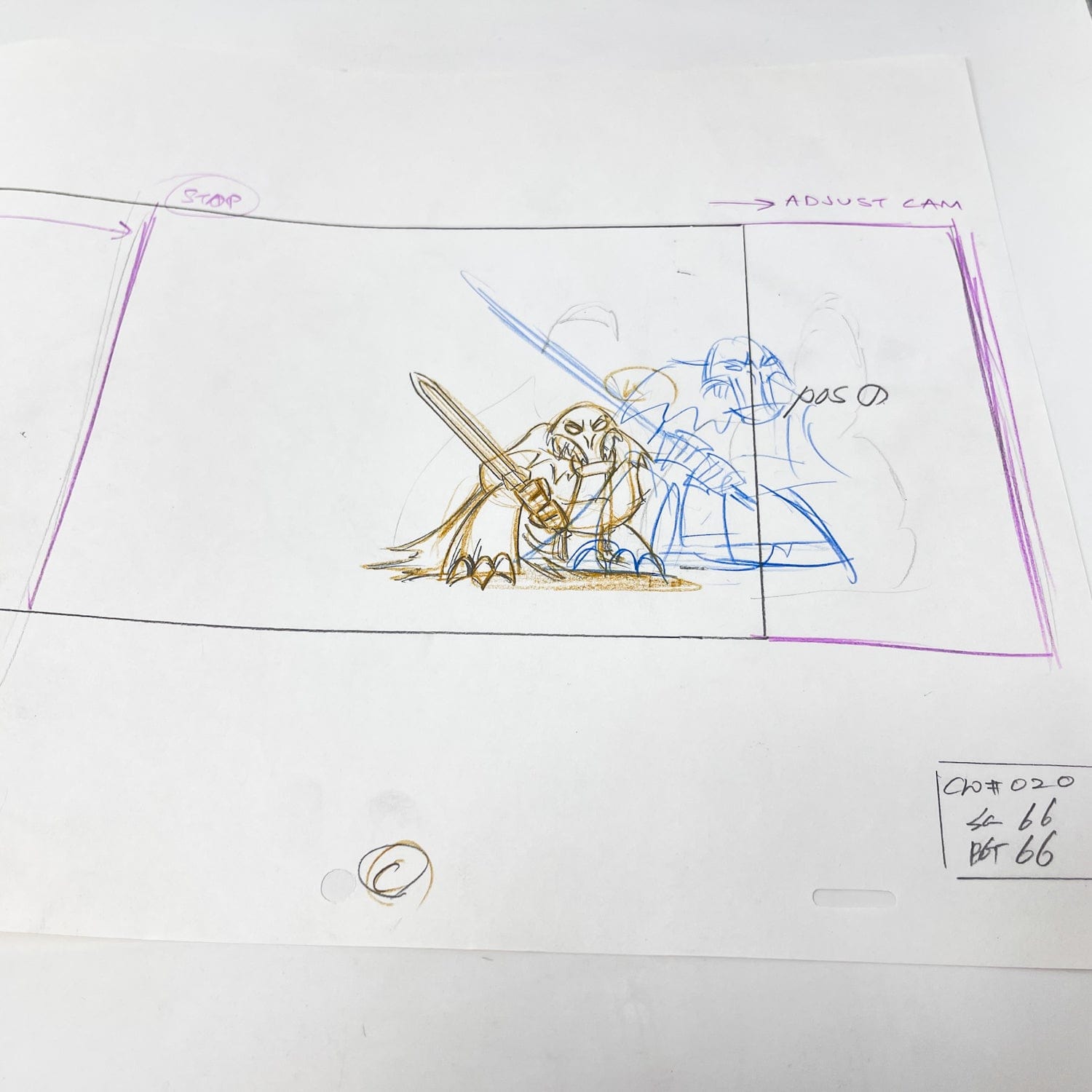 Vintage 4th Moon Toys Star Wars Pre-Production Tartakovsky Clone Wars Original Pre-Production Storyboard J
