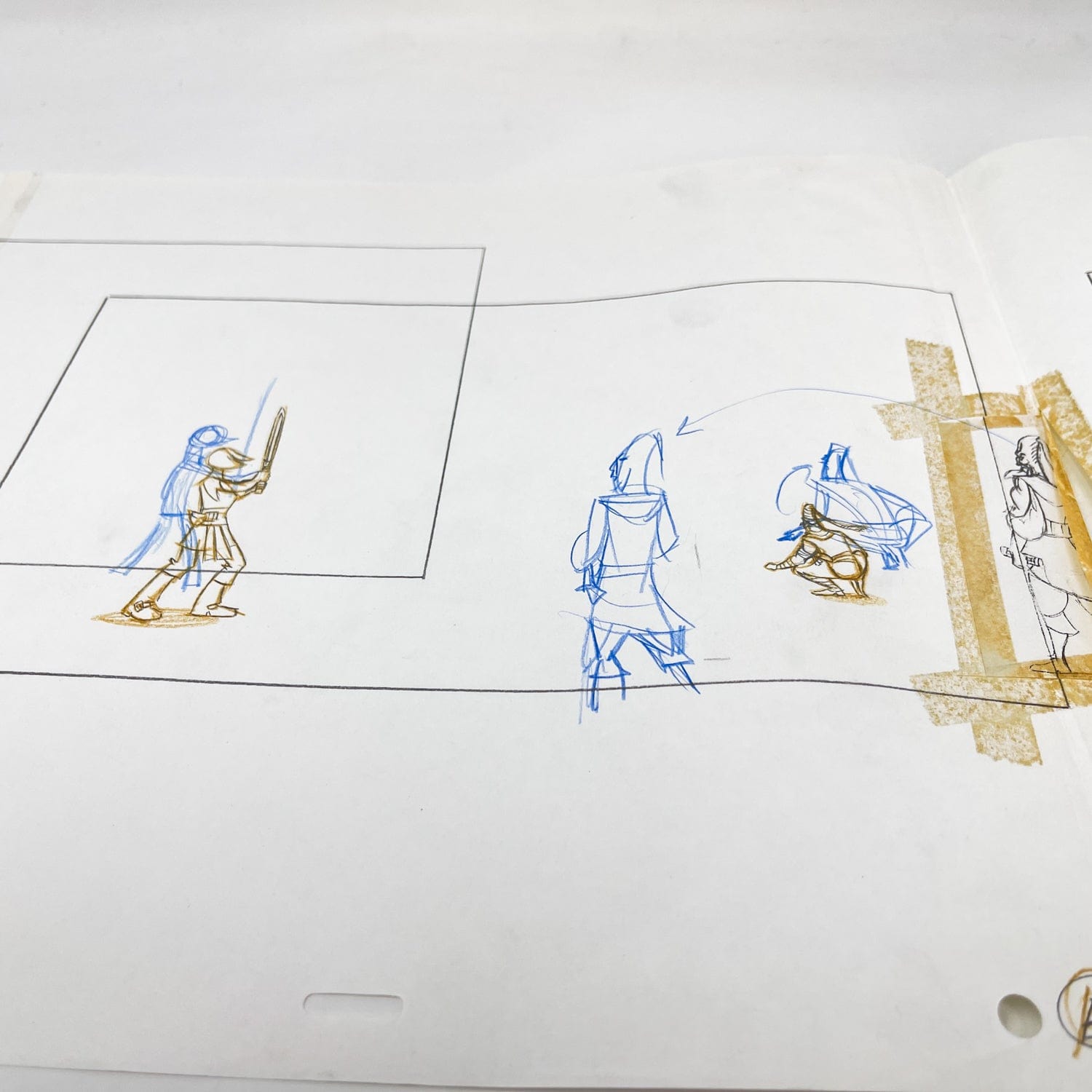 Vintage 4th Moon Toys Star Wars Pre-Production Tartakovsky Clone Wars Original Pre-Production Storyboard J