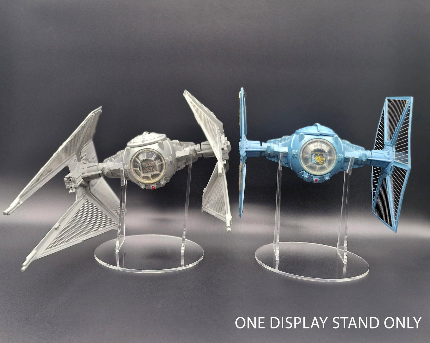 Vintage 4th Moon Toys Star Wars Supplies Acrylic Display Stand for TIE Fighter (Vintage White, Vader, Interceptor & POTF2)