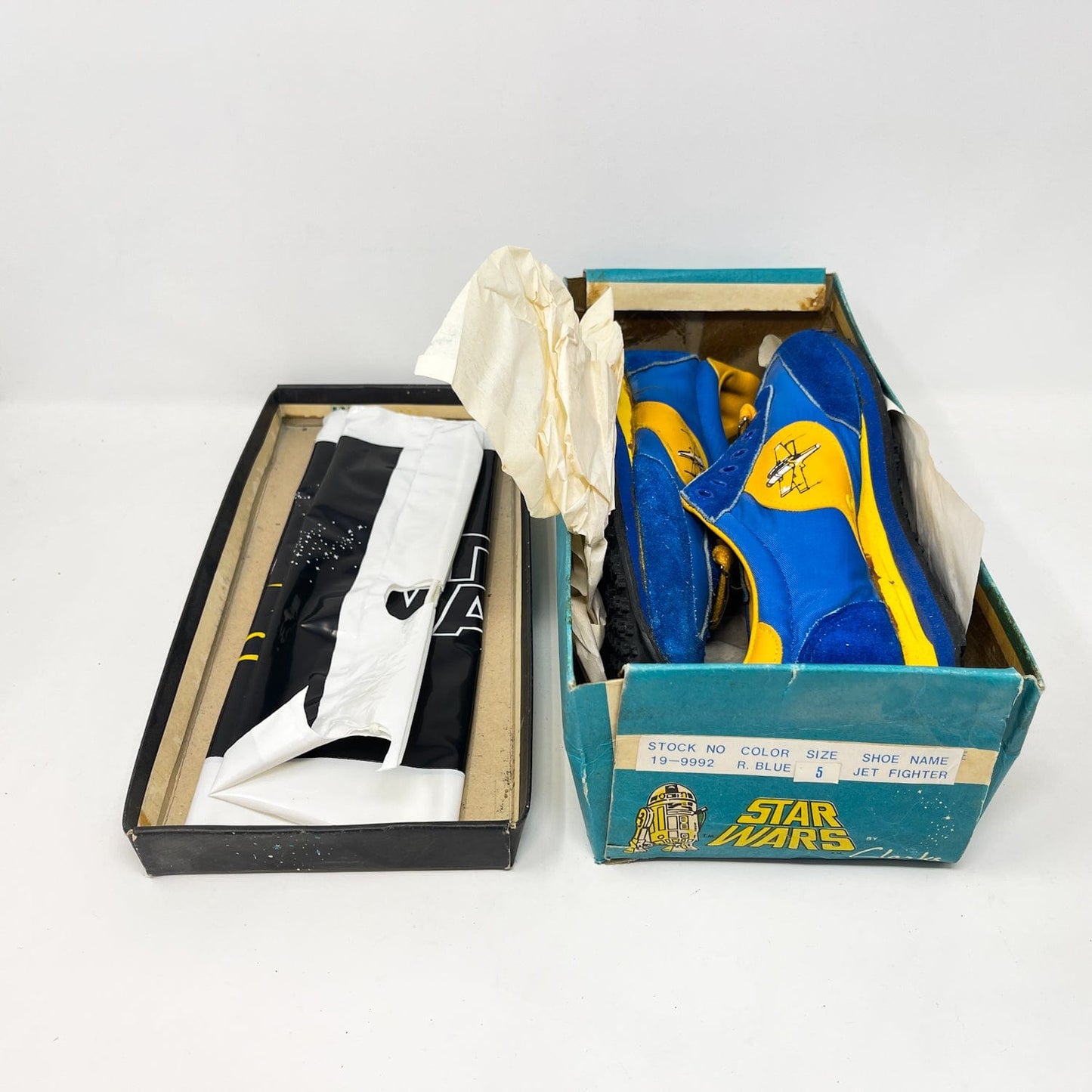 Vintage Clarks Star Wars Non-Toy Clarks Royal Blue X-Wing Shoes in Canadian Box in Box w/ Tag