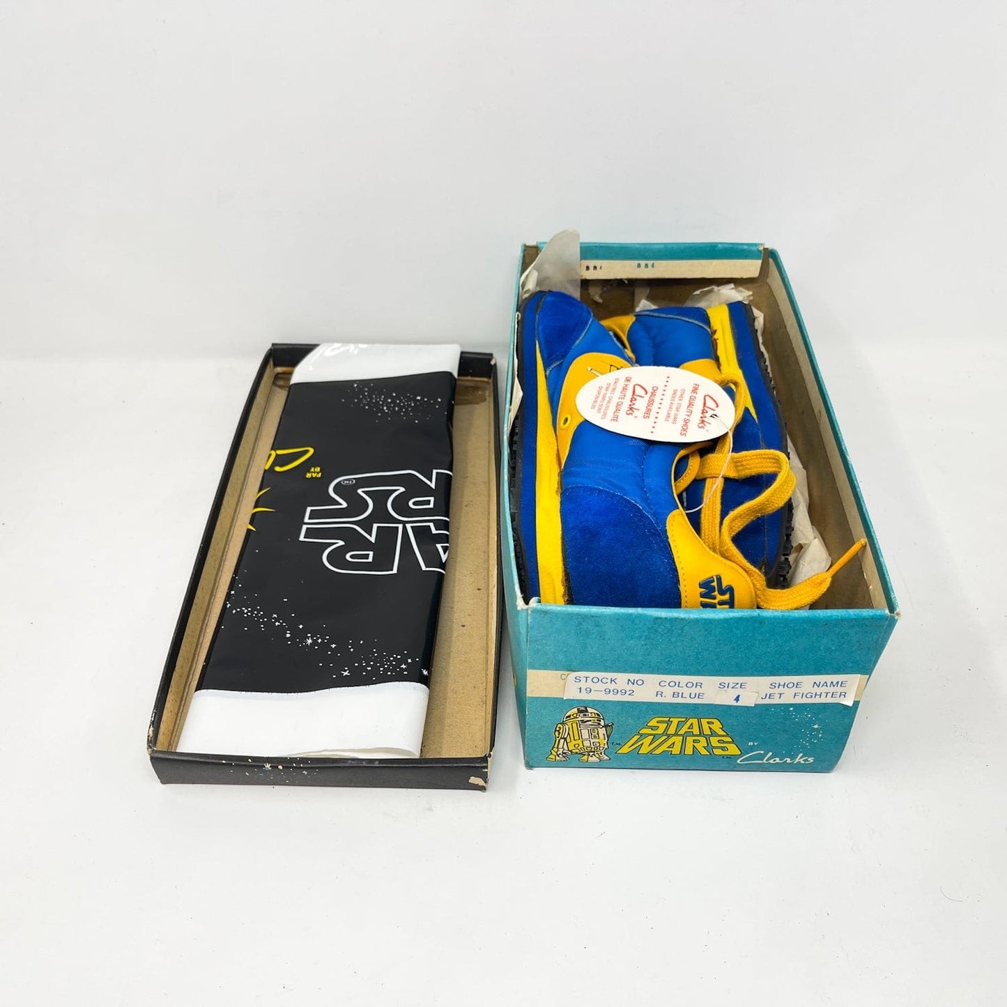 Vintage Clarks Star Wars Non-Toy Clarks Royal Blue X-Wing Shoes in Canadian Box in Box w/ Tag