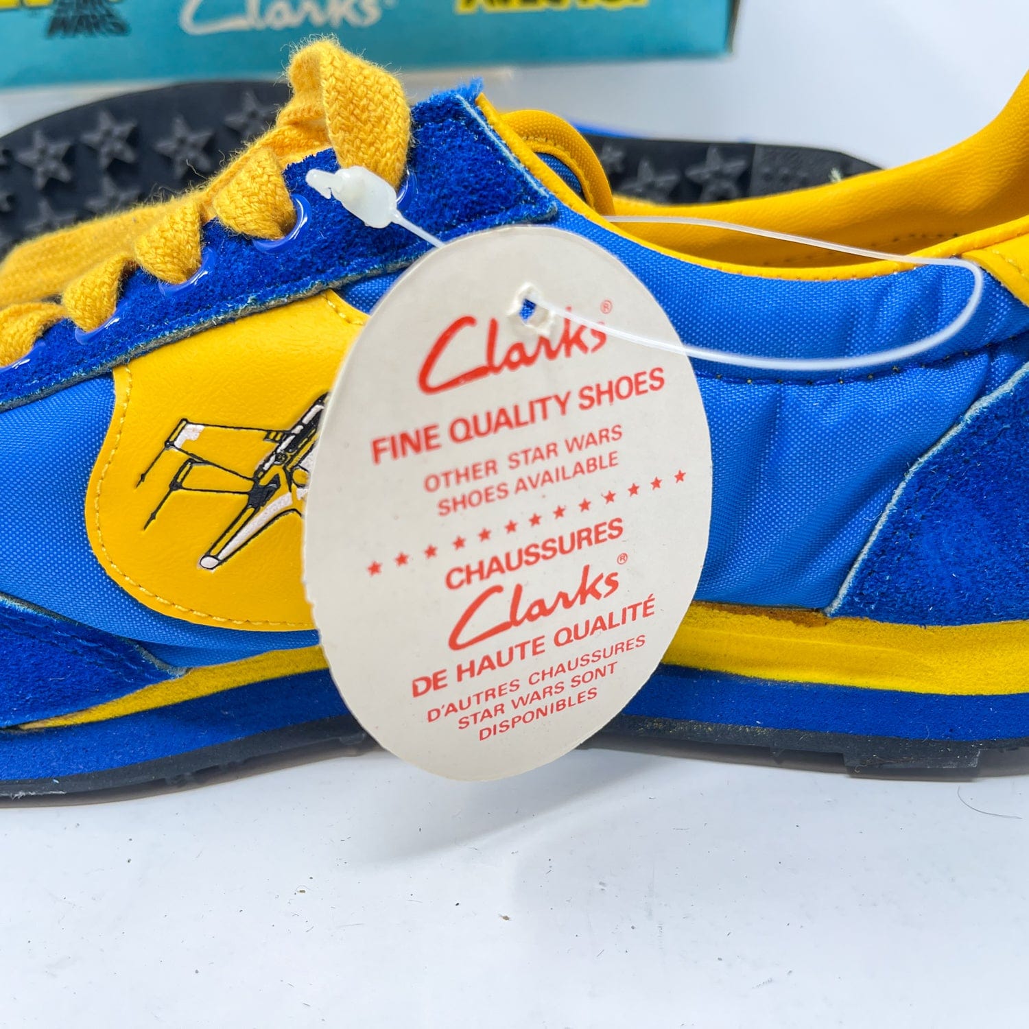 Vintage Clarks Star Wars Non-Toy Clarks Royal Blue X-Wing Shoes in Canadian Box in Box w/ Tag