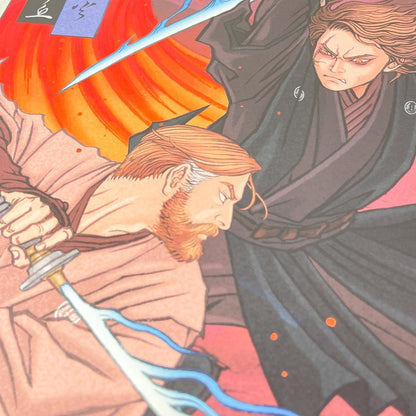 Vintage Disney Star Wars Ads Star Wars Celebration Japan 2025 Badge Art Poster - Anakin & Obi-Wan