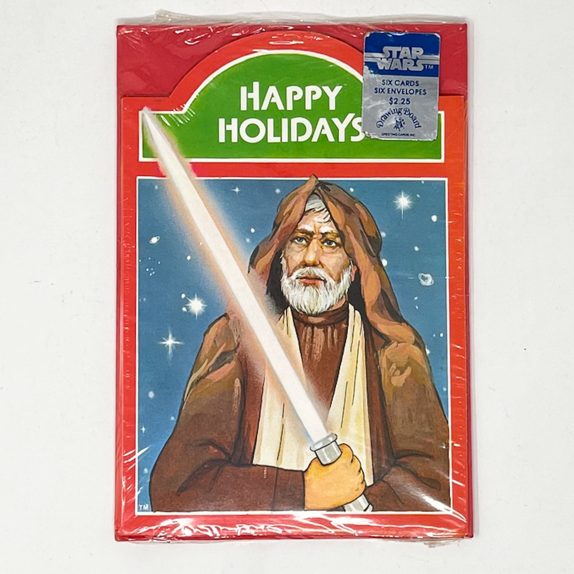 Vintage Drawing Board Star Wars Non-Toy Ben Kenobi Christmas Greeting Cards w/ Envelopes - Sealed