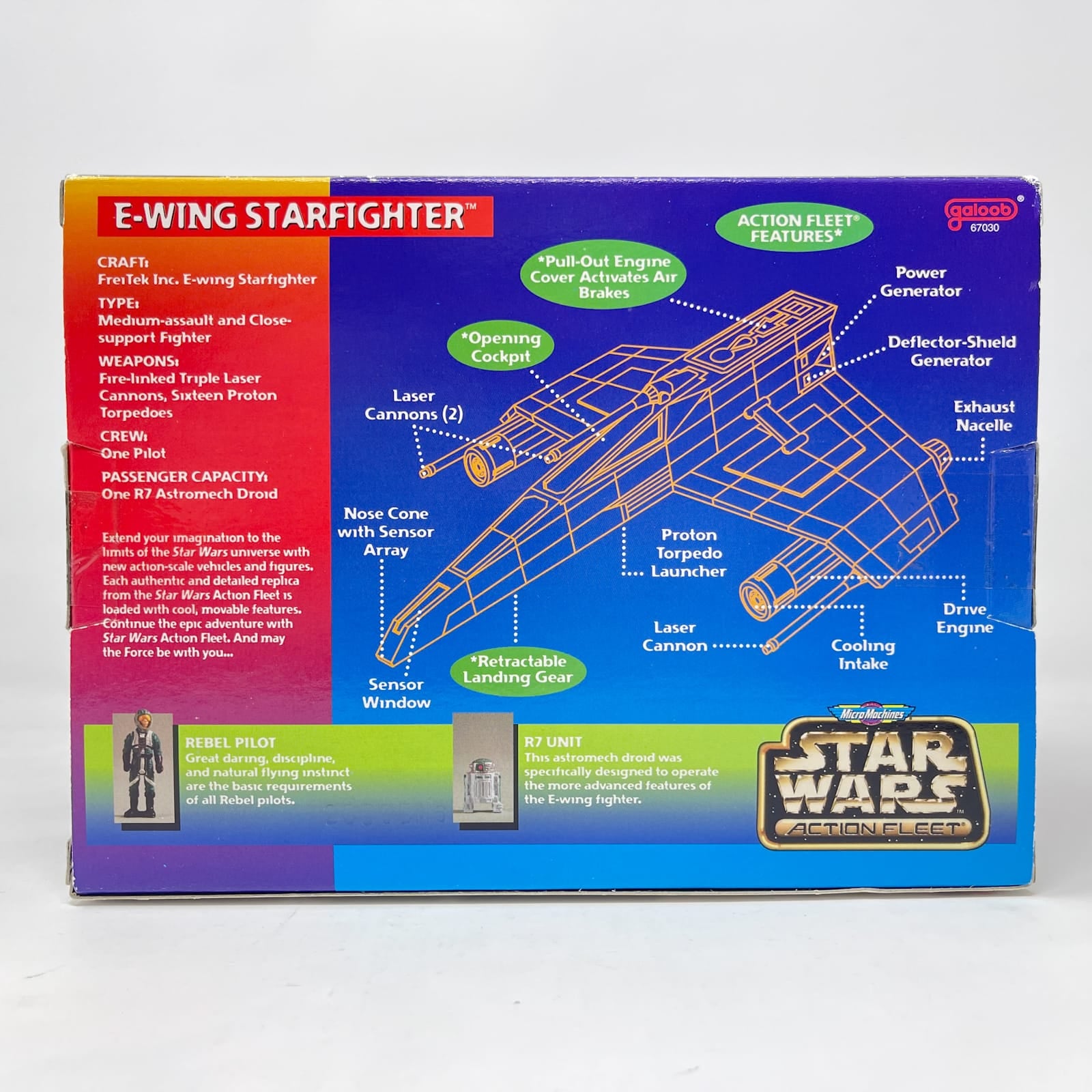 Vintage Galoob Star Wars Micro E-Wing Straighter MISB - Action Fleet Micro Machines Star Wars