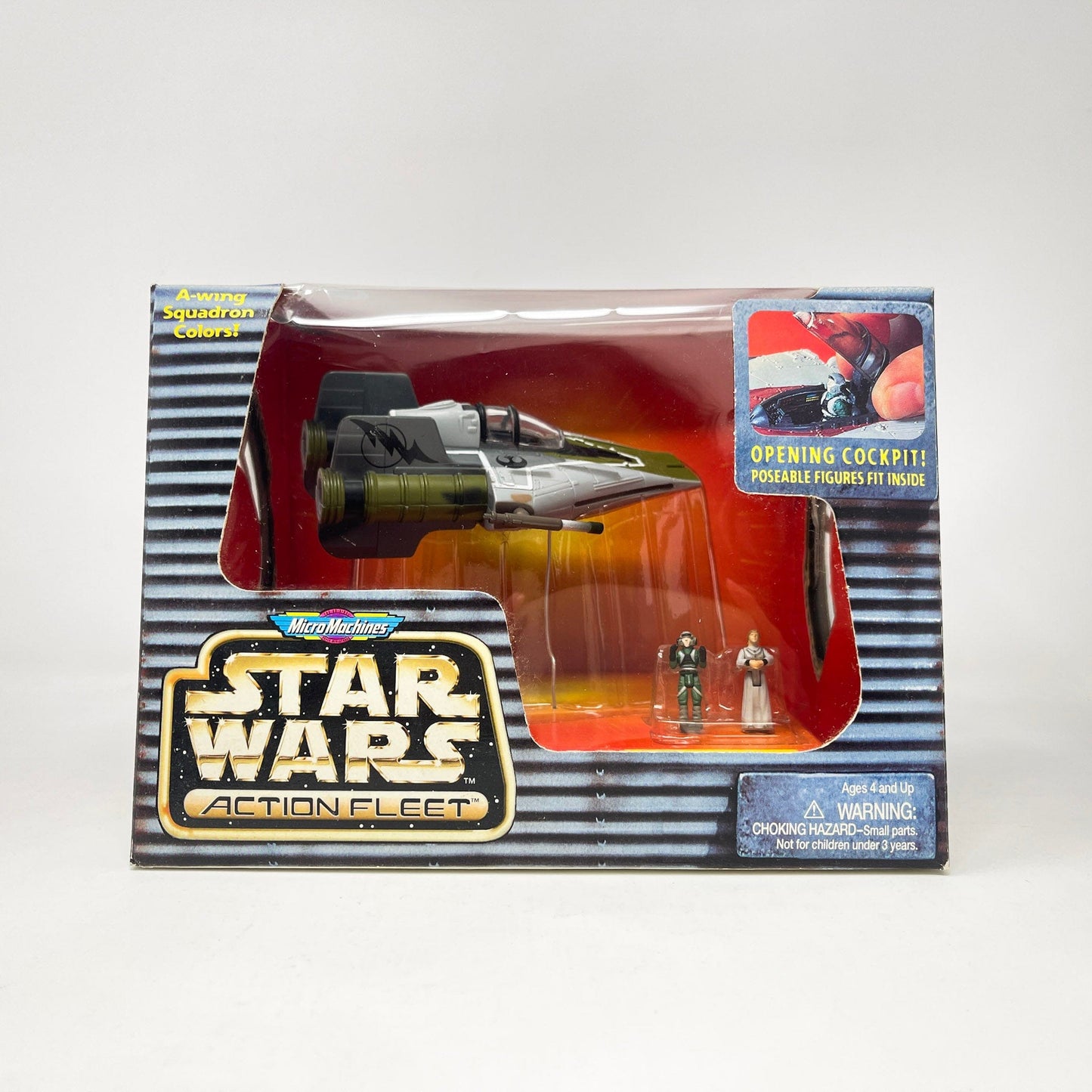 Vintage Galoob Star Wars Modern Ships A-Wing Fighter (Green) MISB (1996) - Action Fleet Micro Machines Star Wars