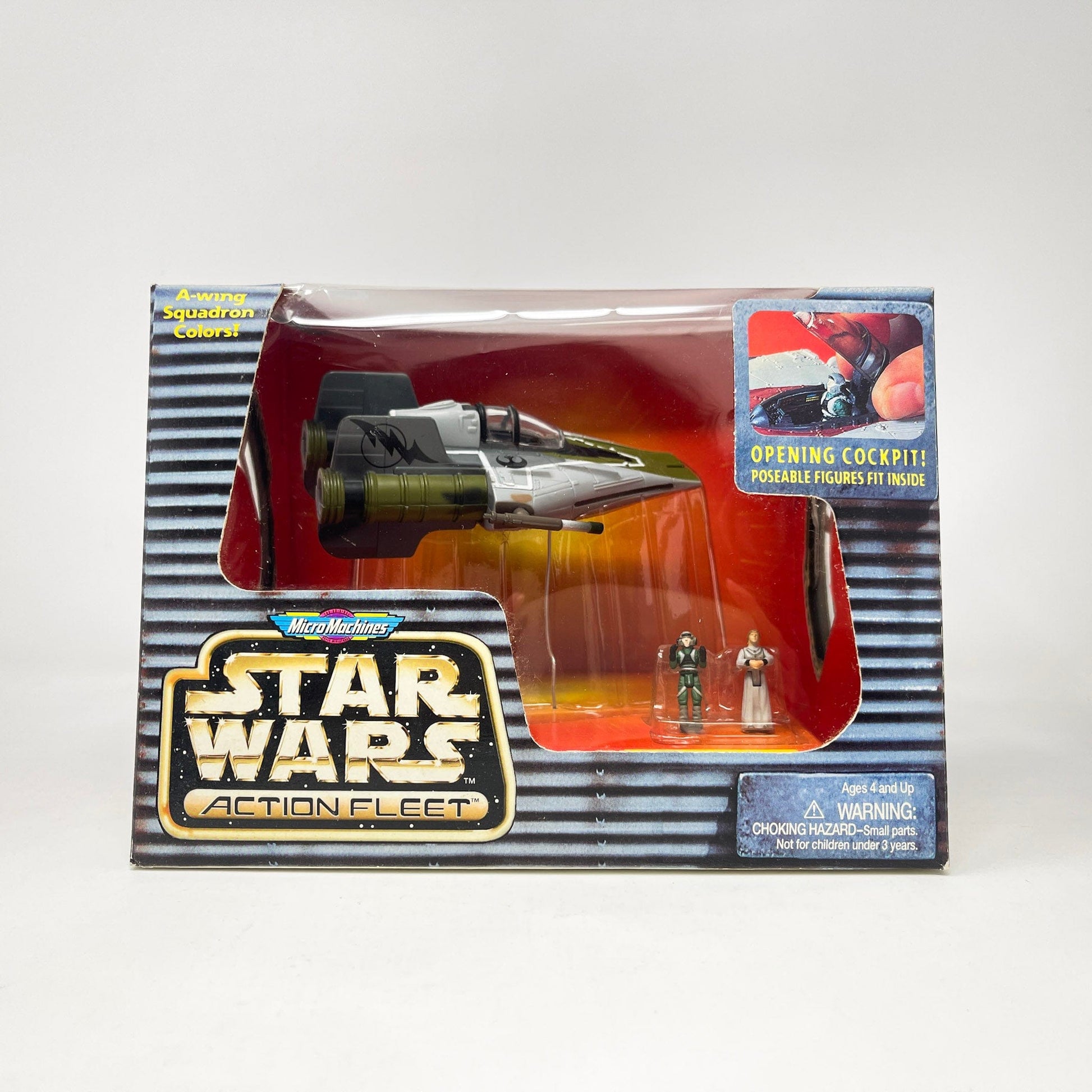 Vintage Galoob Star Wars Modern Ships A-Wing Fighter (Green) MISB (1996) - Action Fleet Micro Machines Star Wars