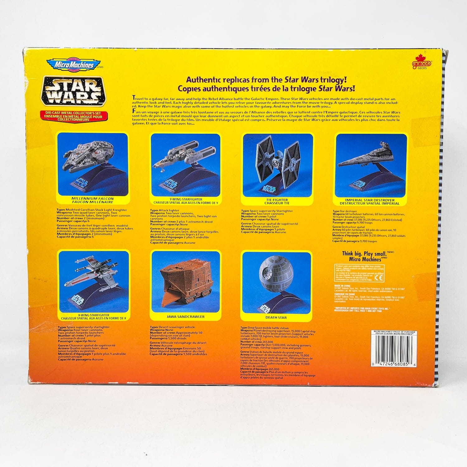 Vintage Galoob Star Wars Modern Ships Die Cast Metal Collector's Set (7 vehicles) - Micro Machines 1997