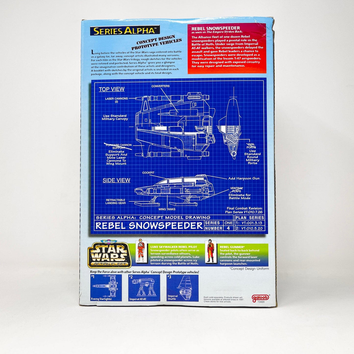 Vintage Galoob Star Wars Modern Ships Rebel Snowspeeder Series Alpha Concept (1996) MISB - Action Fleet Micro Machines Star Wars