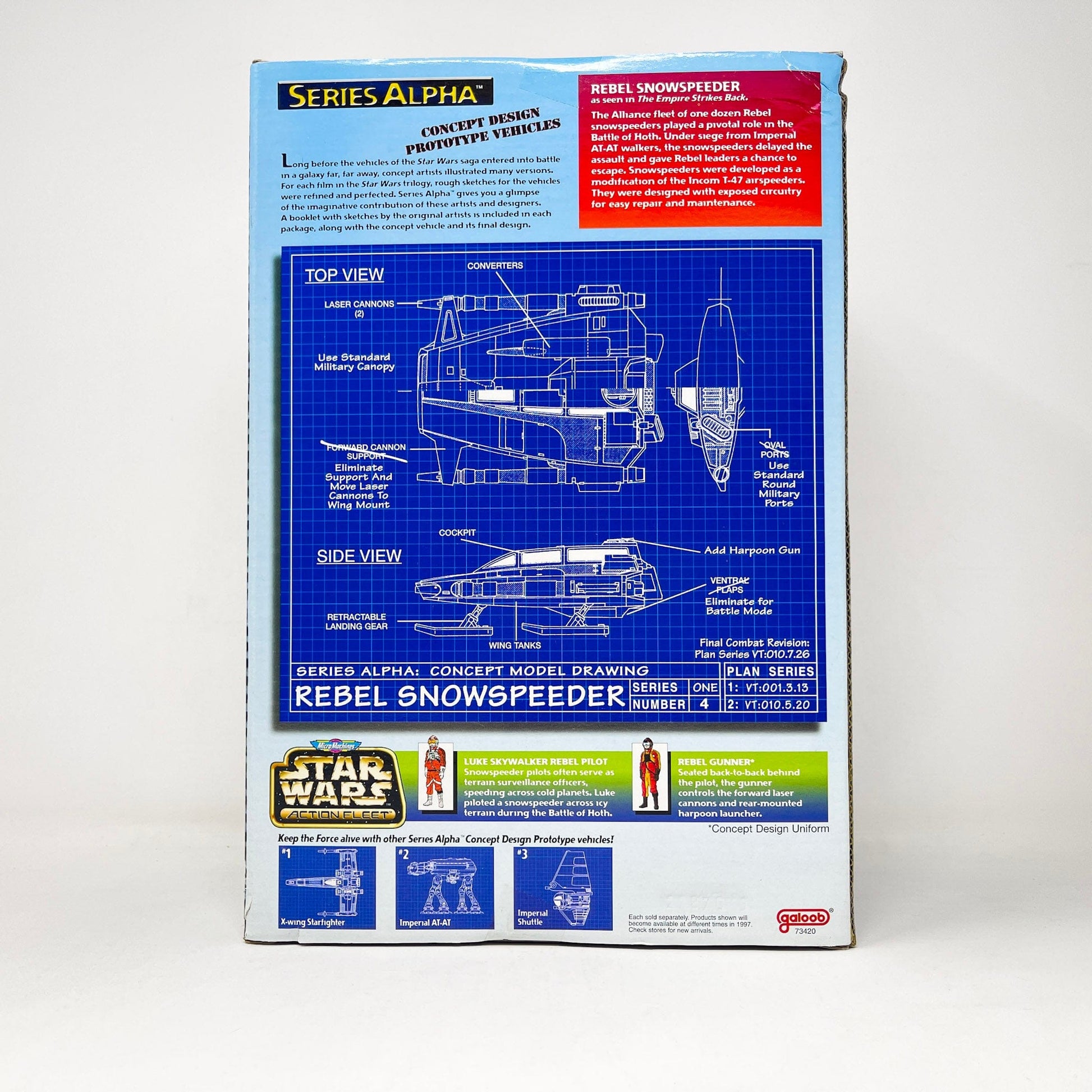 Vintage Galoob Star Wars Modern Ships Rebel Snowspeeder Series Alpha Concept (1996) MISB - Action Fleet Micro Machines Star Wars