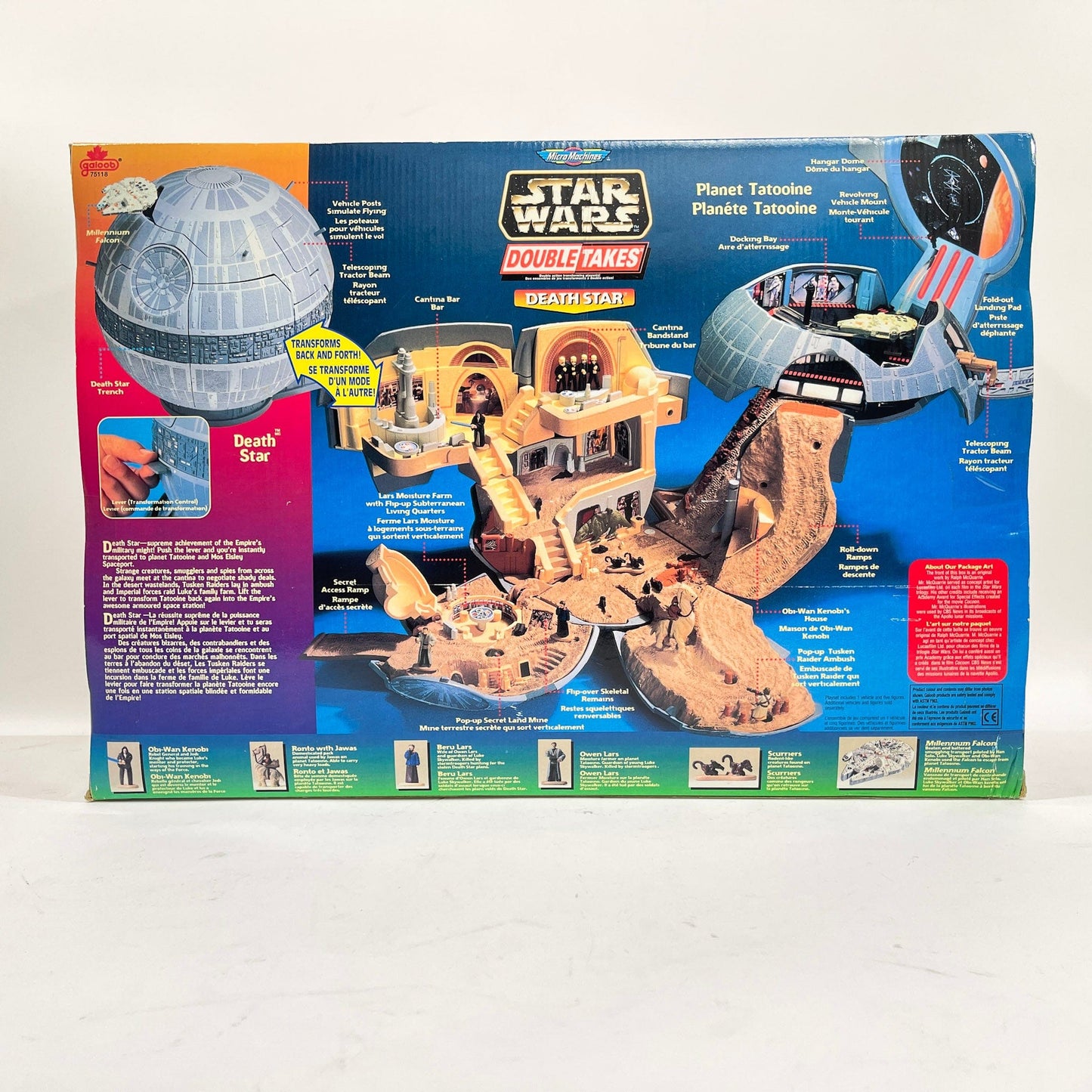 Vintage Galoob Star Wars Modern Ships Transforming Double Takes Death Star Playset (1997) MISB - Micro Machines Star Wars