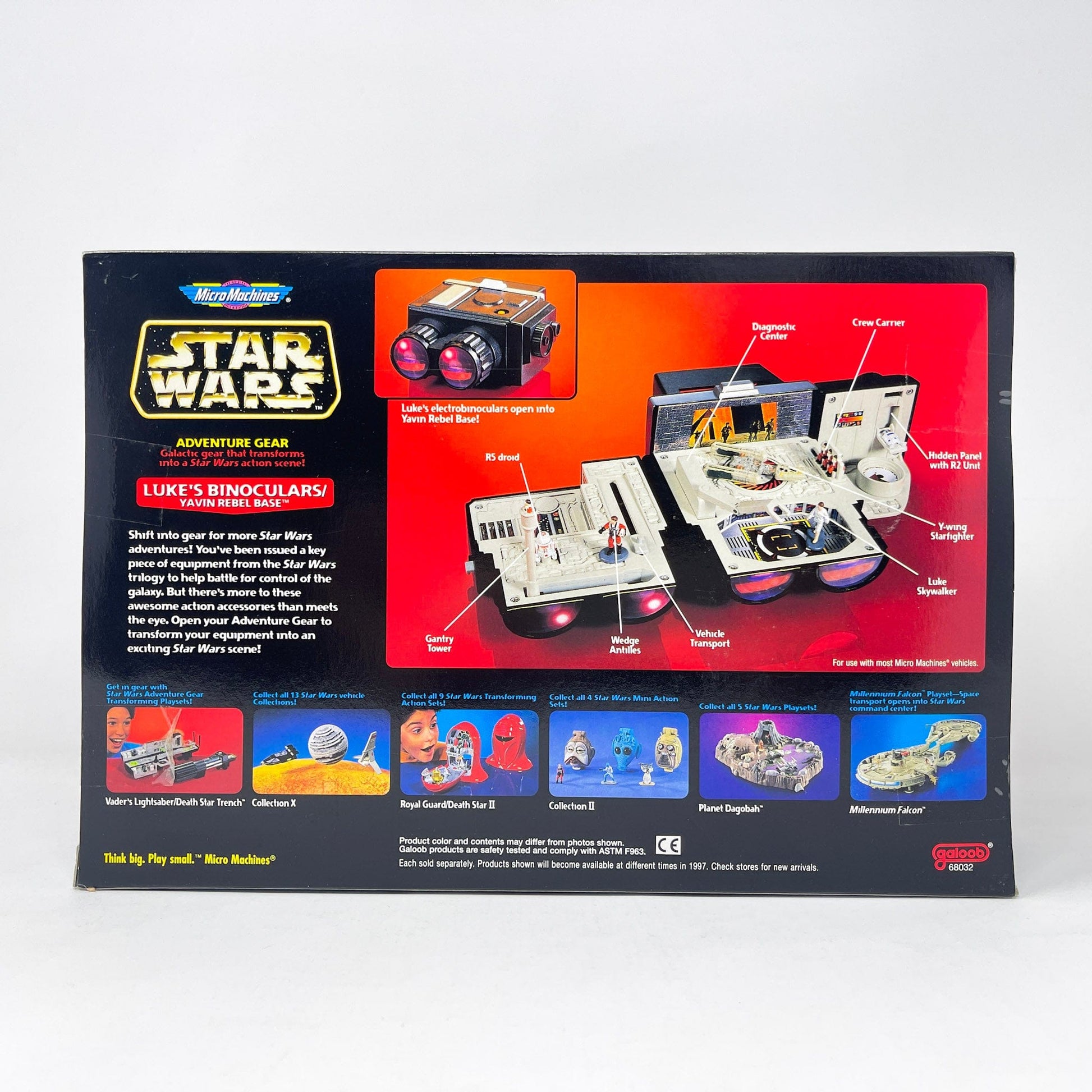 Vintage Galoob Star Wars Modern Ships Transforming Playset - Lukes Binoculars / Yavin Rebel base - Micro Machines Star Wars