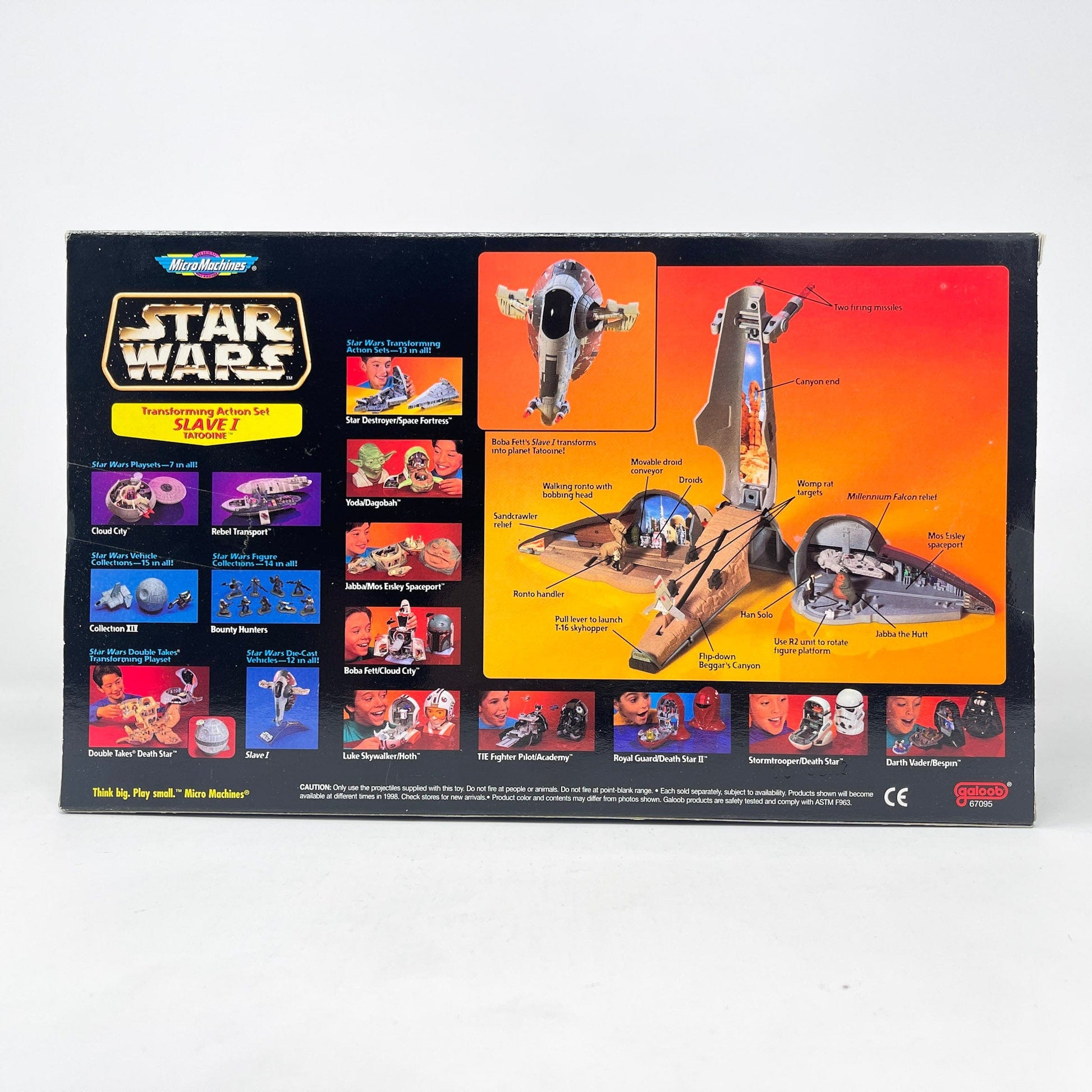 Vintage Galoob Star Wars Modern Ships Transforming Playset - Slave I / Tatooine - Micro Machines Star Wars