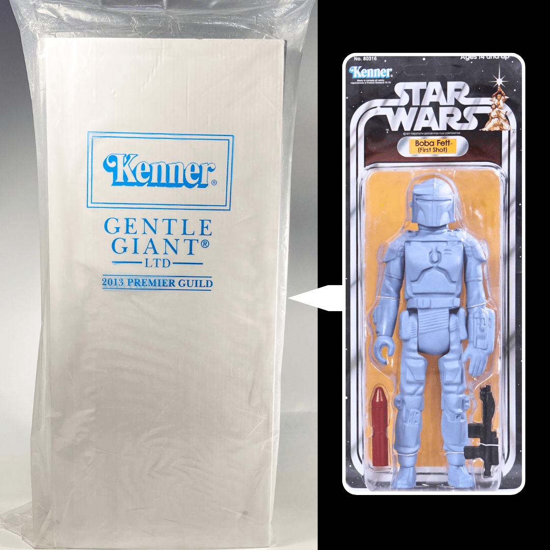 Vintage Gentle Giant Star Wars Gentle Giant Jumbo Figures Boba Fett 'First Shot' Version (2013 Premier Guild) Sealed - MIB - Gentle Giant Jumbo Kenner Figure