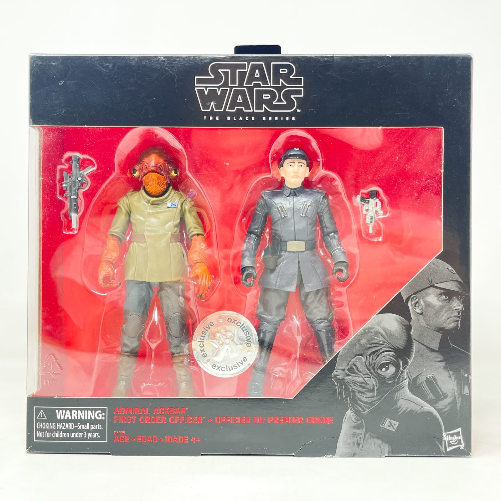 Vintage Hasbro Star Wars Black Series Sealed Figures Admiral Ackbar & First Order Officer - Hasbro Black Series (2017)