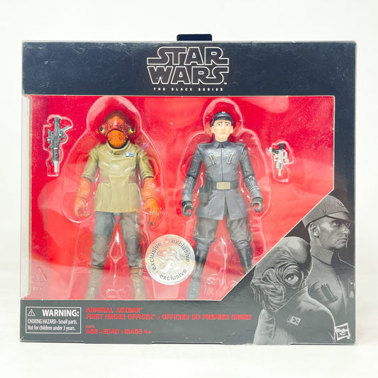 Vintage Hasbro Star Wars Black Series Sealed Figures Admiral Ackbar & First Order Officer - Hasbro Black Series (2017)