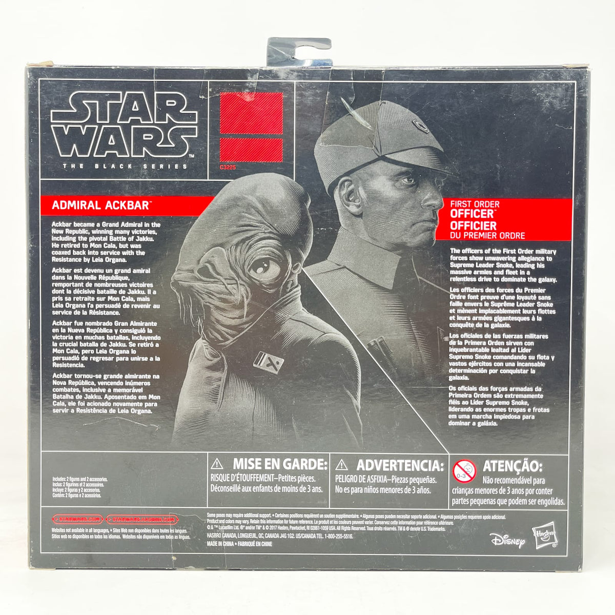 Vintage Hasbro Star Wars Black Series Sealed Figures Admiral Ackbar & First Order Officer - Hasbro Black Series (2017)