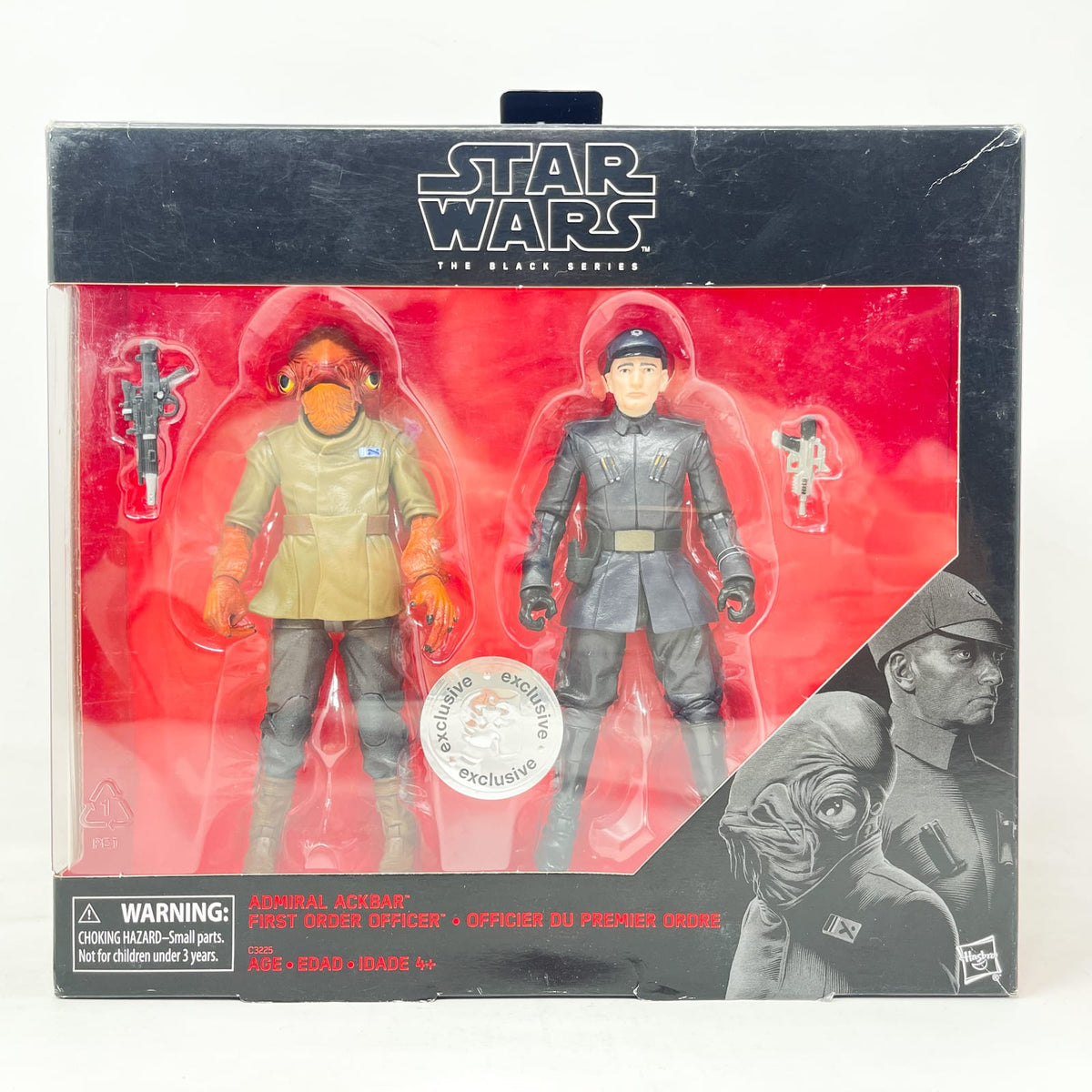 Vintage Hasbro Star Wars Black Series Sealed Figures Admiral Ackbar & First Order Officer - Hasbro Black Series (2017)