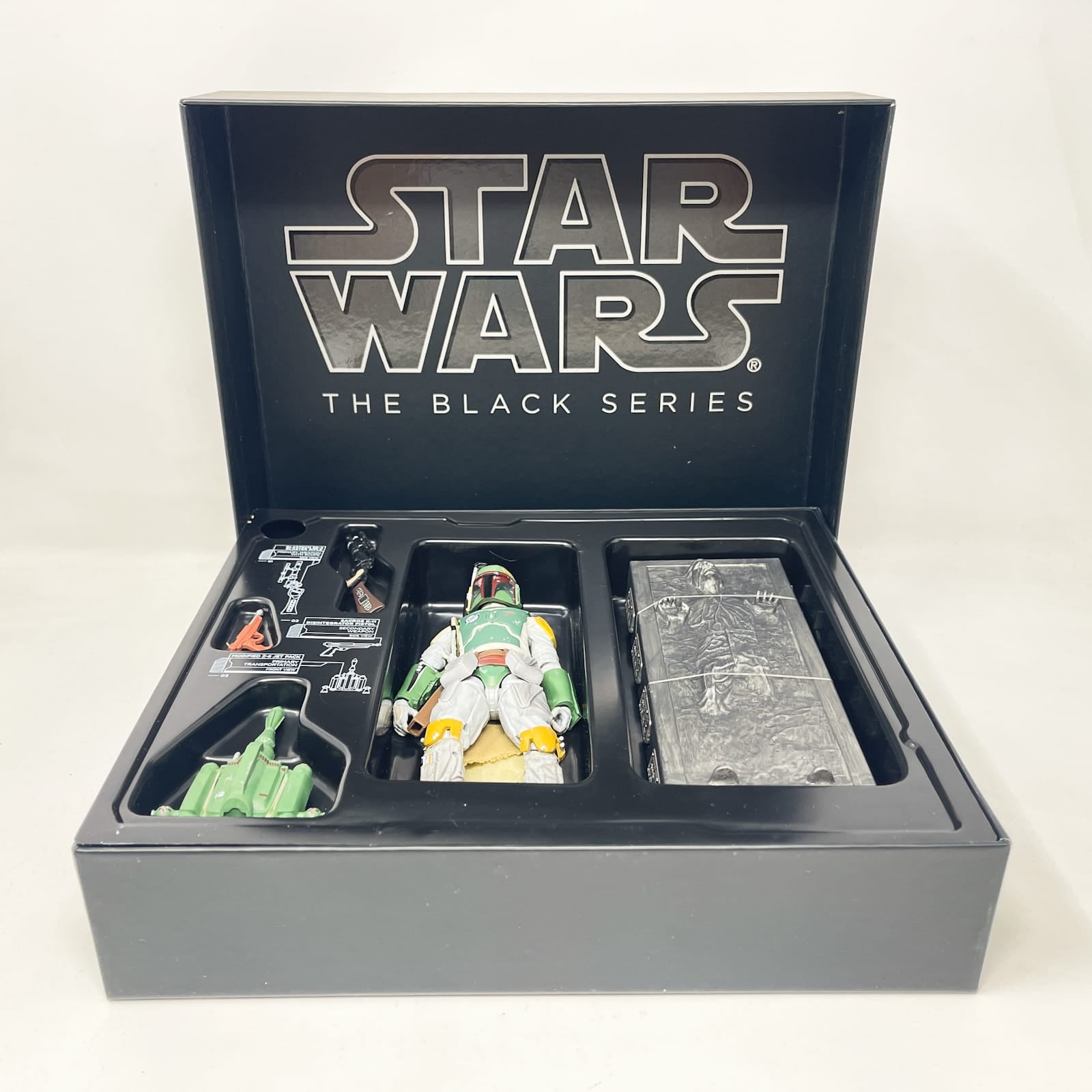 Vintage Hasbro Star Wars Black Series Sealed Figures Boba Fett and Han Solo in Carbonite - SDCC 2013 Exclusive - Hasbro Black Series