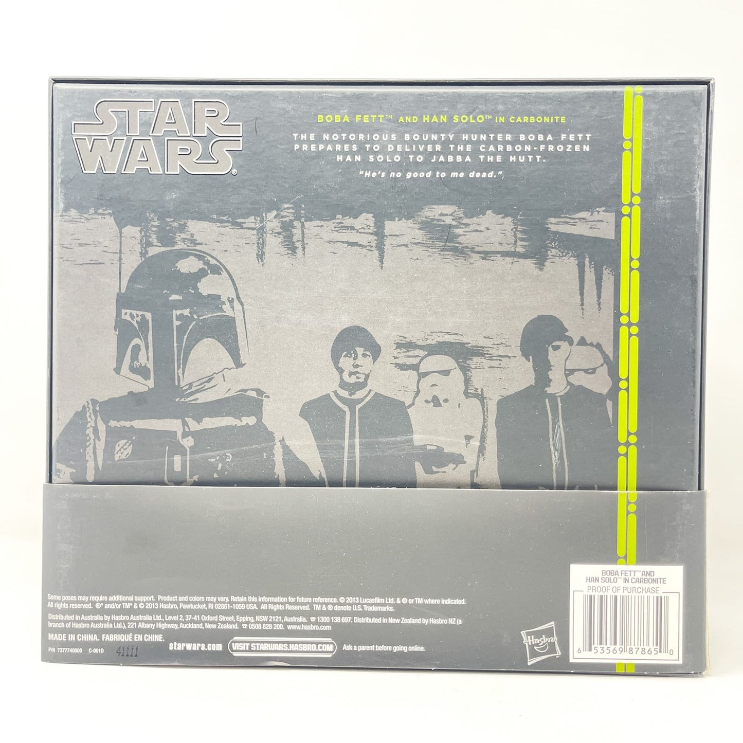 Vintage Hasbro Star Wars Black Series Sealed Figures Boba Fett and Han Solo in Carbonite - SDCC 2013 Exclusive - Hasbro Black Series
