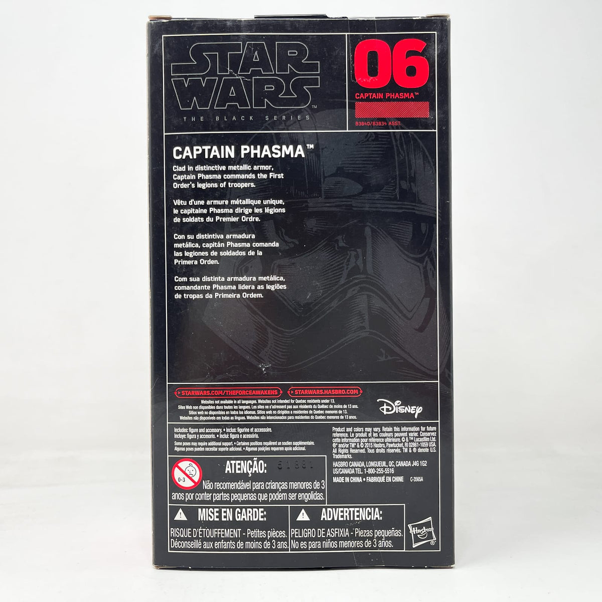 Vintage Hasbro Star Wars Black Series Sealed Figures Captain Phasma #06 - Hasbro Black Series (2015)