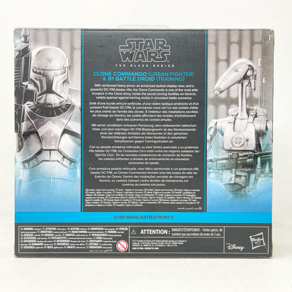 Vintage Hasbro Star Wars Black Series Sealed Figures Clone Commando (Urban Fighter) & B1 Battle Droid (Training) 2-Pack - Hasbro Black Series (2024)