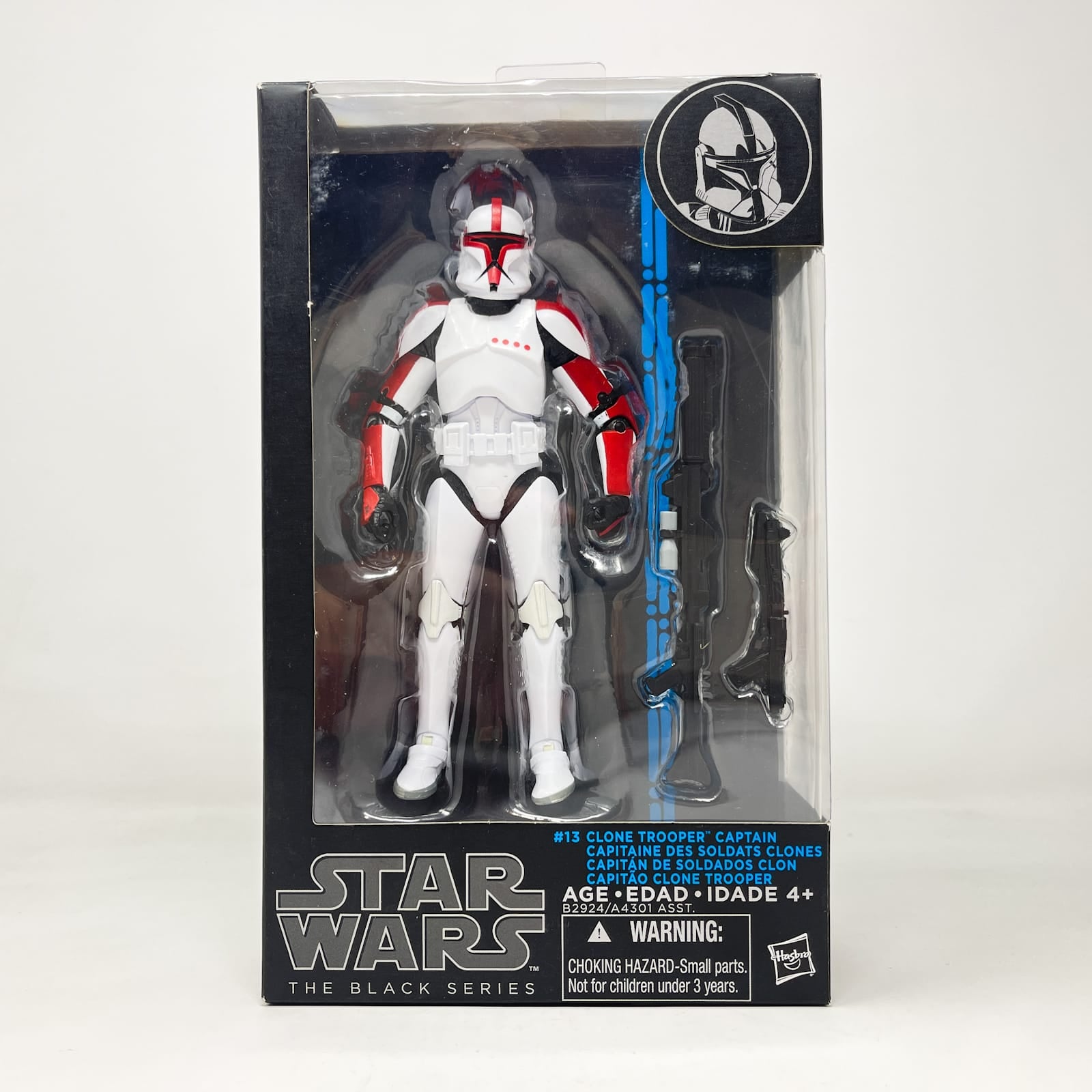 Vintage Hasbro Star Wars Black Series Sealed Figures Clone Trooper Captain #13 - Blue Line - Hasbro Black Series (2015)