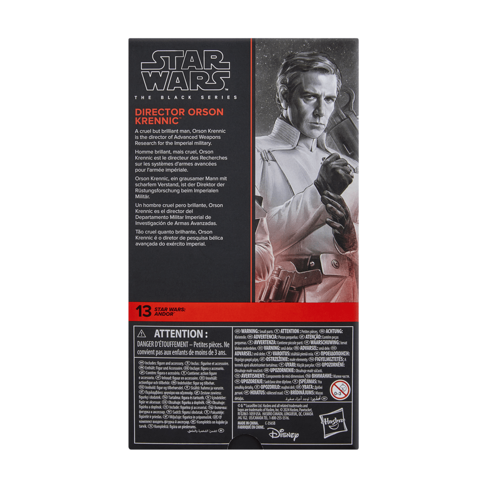 Vintage Hasbro Star Wars Black Series Sealed Figures Director Orson Krennic - ANDOR #13 - Black Series Hasbro Star Wars