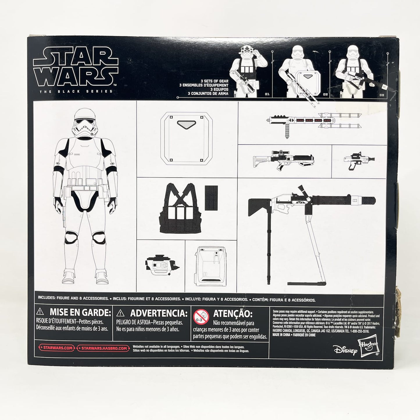 Vintage Hasbro Star Wars Black Series Sealed Figures First Order Stormtrooper with Gear - Amazon - Hasbro Black Series (2015)