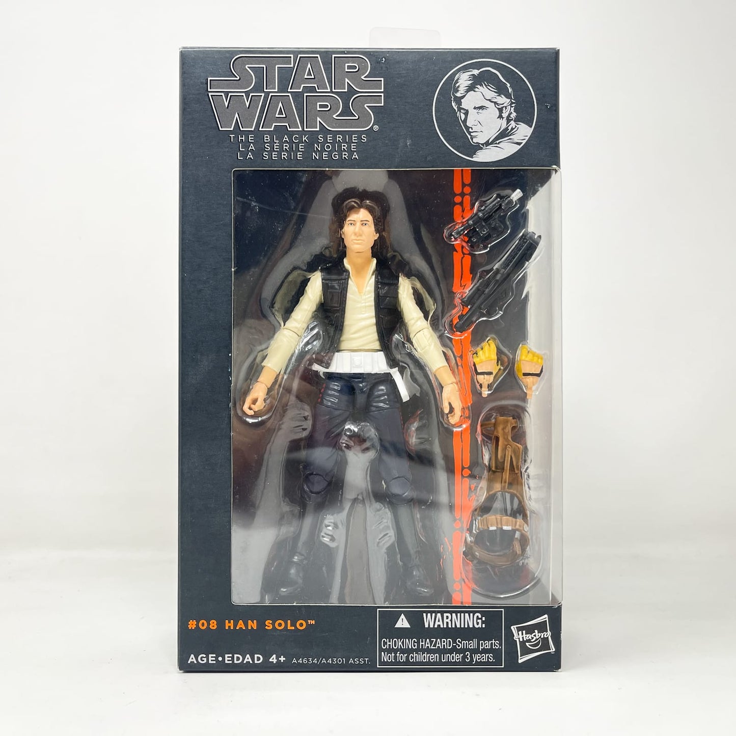 Vintage Hasbro Star Wars Black Series Sealed Figures Han Solo #08 - Orange Line - Hasbro Black Series (2013)